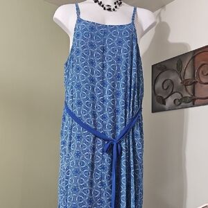 Lane Bryant Blue Patterned Maxi Dress